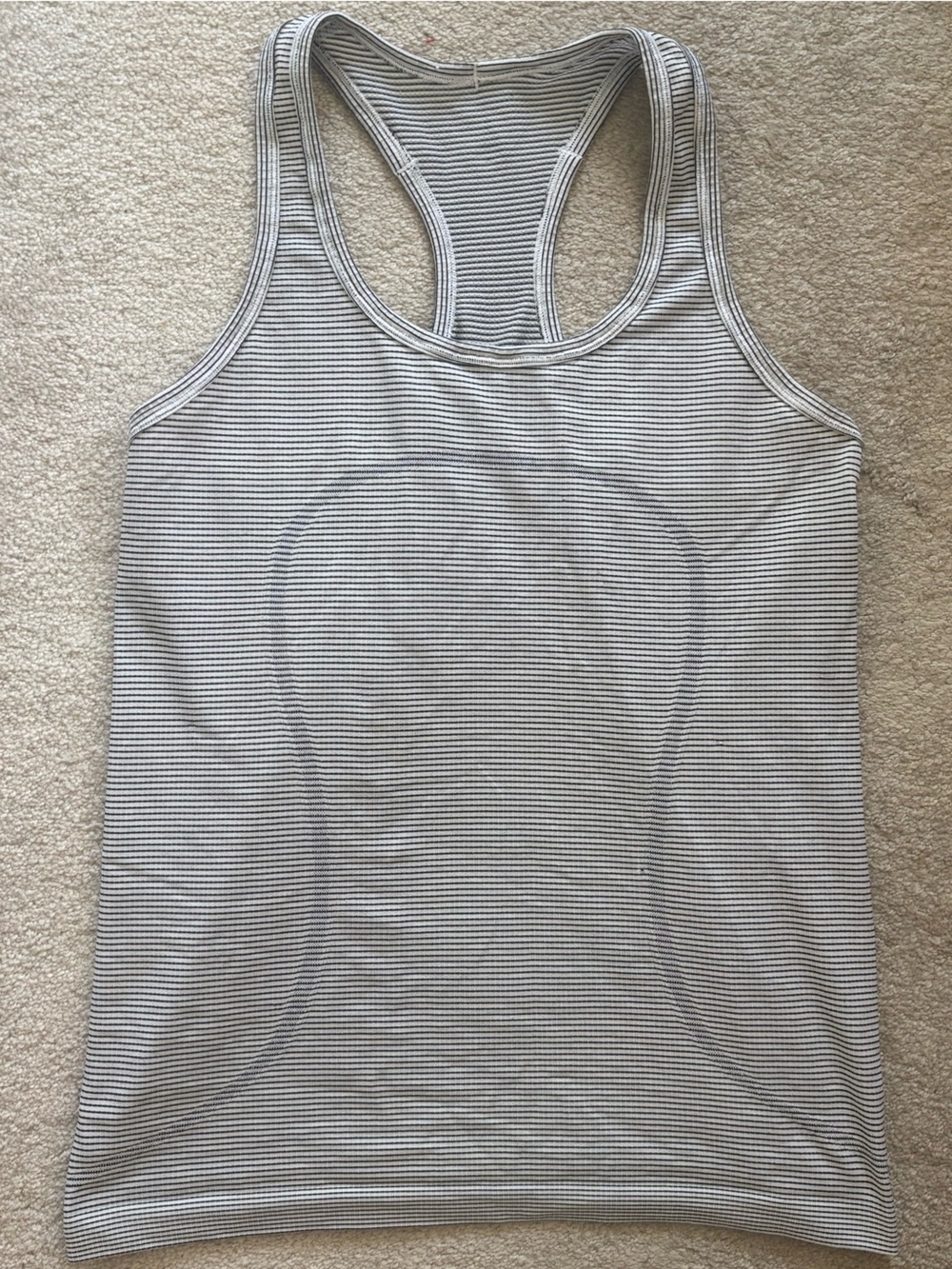 lululemon athletica Striped Racerback Tank - Light Gray & White